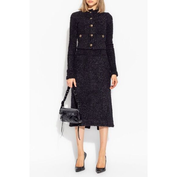 Balenciaga Women Tweed Midi Skirt - Picture 3 of 5